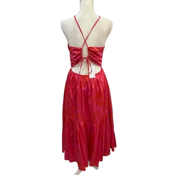 Corey Lynn Calter CHRISLEY DRESS-SHELL Flamingo Open Tie Back Medium New $298 - Picture 11 of 15